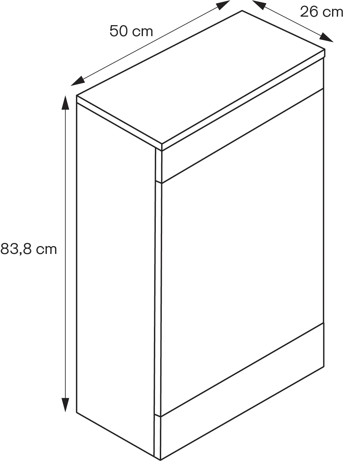 GoodHome Imandra Walnut Effect Freestanding Toilet Cabinet (W)500mm (H)840mm 7 GoodHome Imandra Walnut Effect Freestanding Toilet Cabinet (W)500mm (H)840mm - Image 5