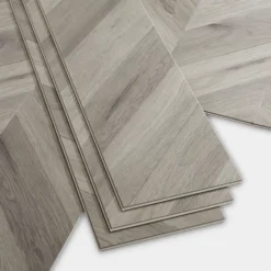 GoodHome Jazy Grey Parquet Effect Vinyl Tile Pack Of 8