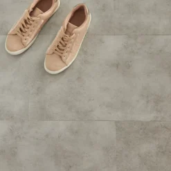 GoodHome Jazy Light Grey Tile Effect Vinyl Tile Pack Of 12