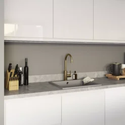 GoodHome Kala Pietra Grey Worktop Edging Tape, (L)3m -Trade point goodhome kala pietra grey worktop edging tape l 3m5059340795034 02i