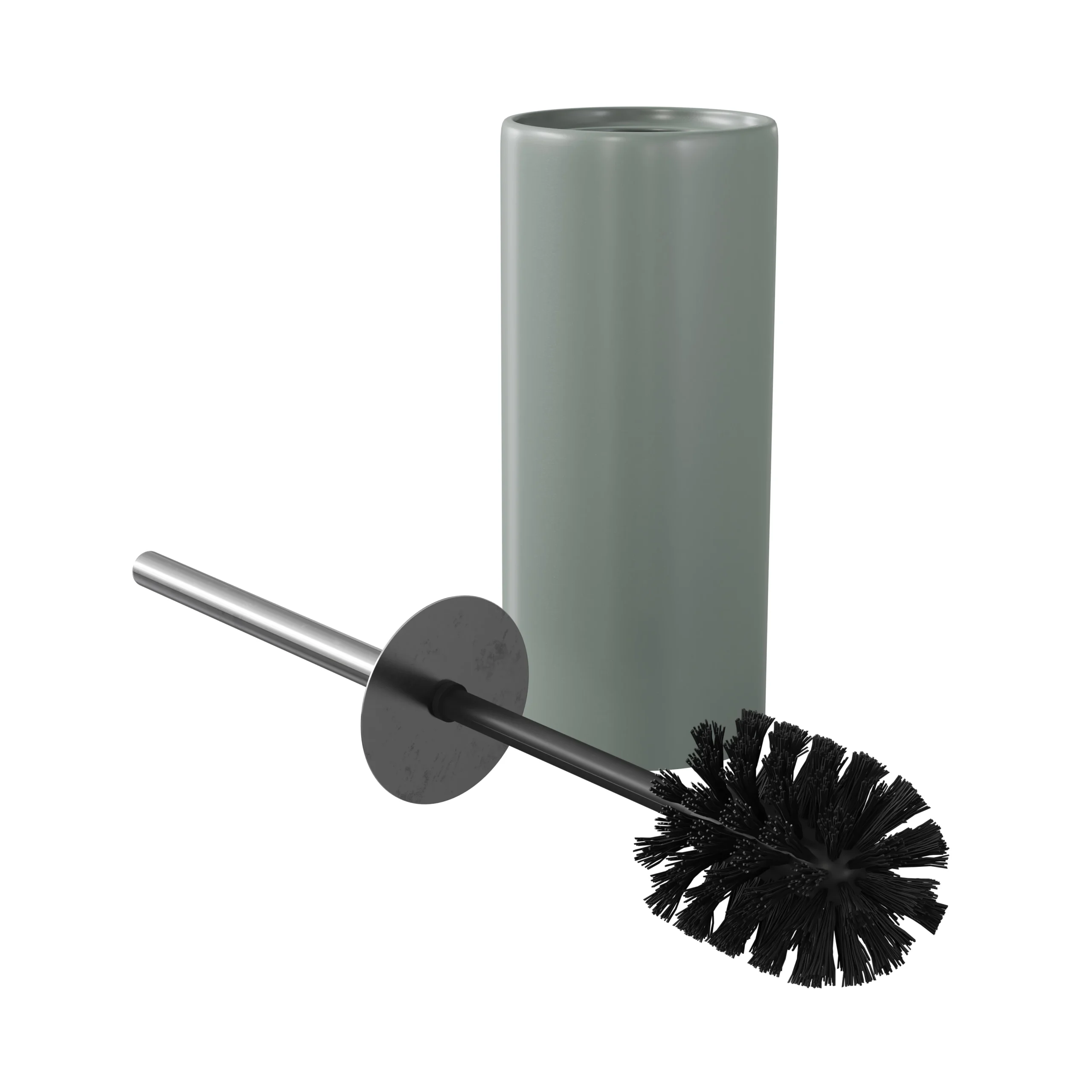 GoodHome Koros Sage Grey Ceramic, Polypropylene (PP) & Stainless Steel Toilet Brush & Holder 4 GoodHome Koros Sage Grey Ceramic, Polypropylene (PP) & Stainless Steel Toilet Brush & Holder - Image 2