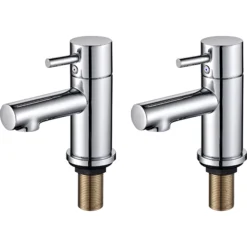 GoodHome Lazu Bath Pillar Tap, Pack Of 2