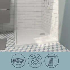 GoodHome Limski Rectangular Shower Tray (L)800mm (W)1200mm (H)28mm 19 GoodHome Limski Rectangular Shower Tray (L)800mm (W)1200mm (H)28mm -Trade point goodhome limski rectangular shower tray l 800mm w 1200mm h 28mm3663602943723 42i