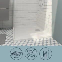 GoodHome Limski Rectangular Shower Tray (L)800mm (W)1400mm (H)28mm 15 GoodHome Limski Rectangular Shower Tray (L)800mm (W)1400mm (H)28mm -Trade point goodhome limski rectangular shower tray l 800mm w 1400mm h 28mm3663602943730 42i