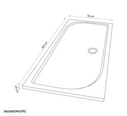 GoodHome Limsky Rectangular Shower Tray (L)700mm (W)1200mm (H)28mm 13 GoodHome Limsky Rectangular Shower Tray (L)700mm (W)1200mm (H)28mm -Trade point goodhome limsky rectangular shower tray l 700mm w 1200mm h 28mm3663602943792 01t