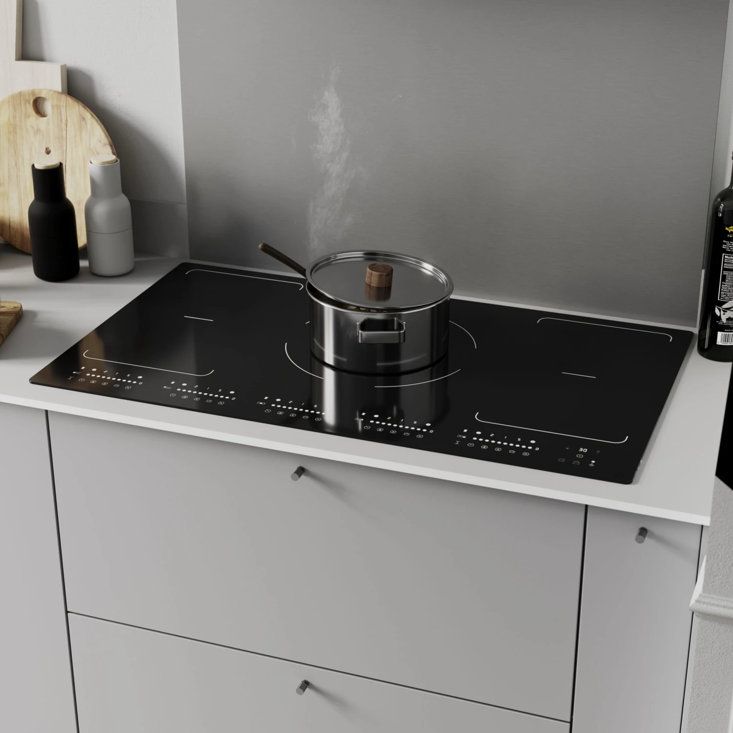 GoodHome Linksense GH5ZFXLK90 90cm Induction Hob - Black 10 GoodHome Linksense GH5ZFXLK90 90cm Induction Hob - Black - Image 8