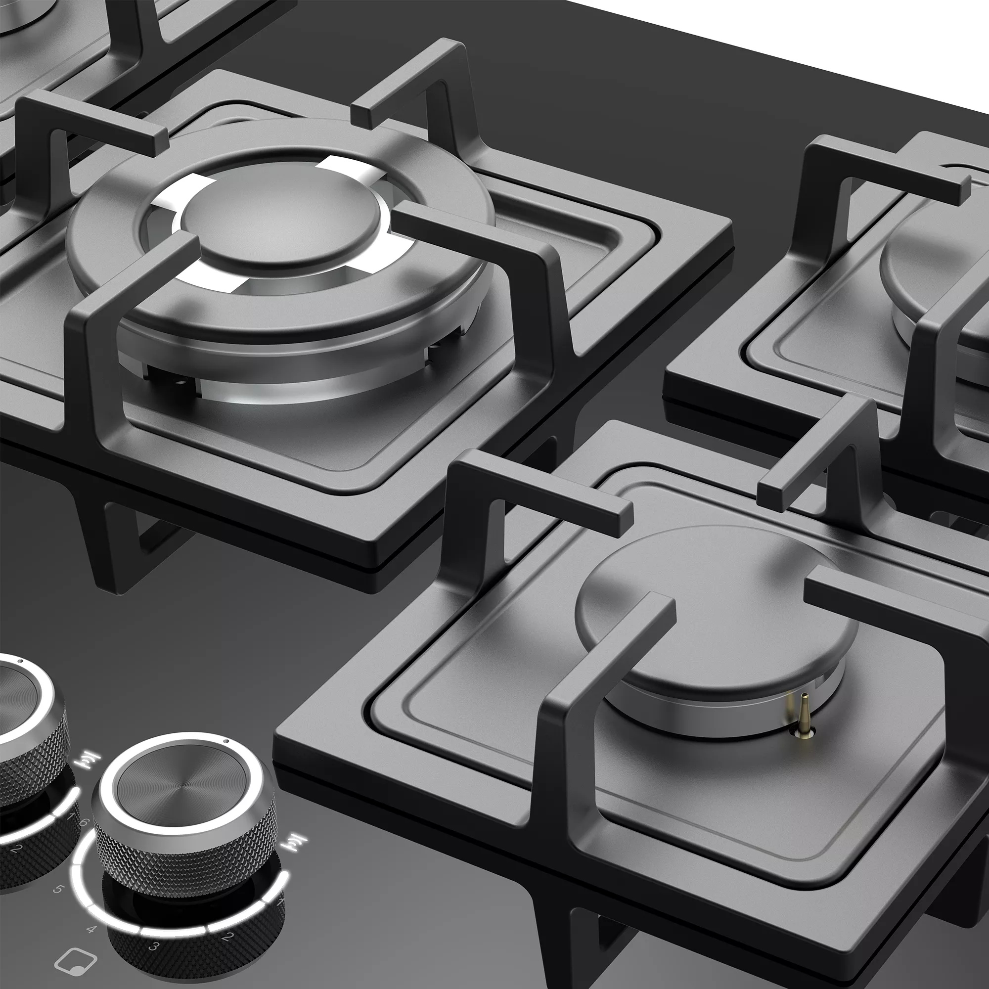 GoodHome Linksense GH78GASLK 70cm Gas Hob - Black 8 GoodHome Linksense GH78GASLK 70cm Gas Hob - Black - Image 6