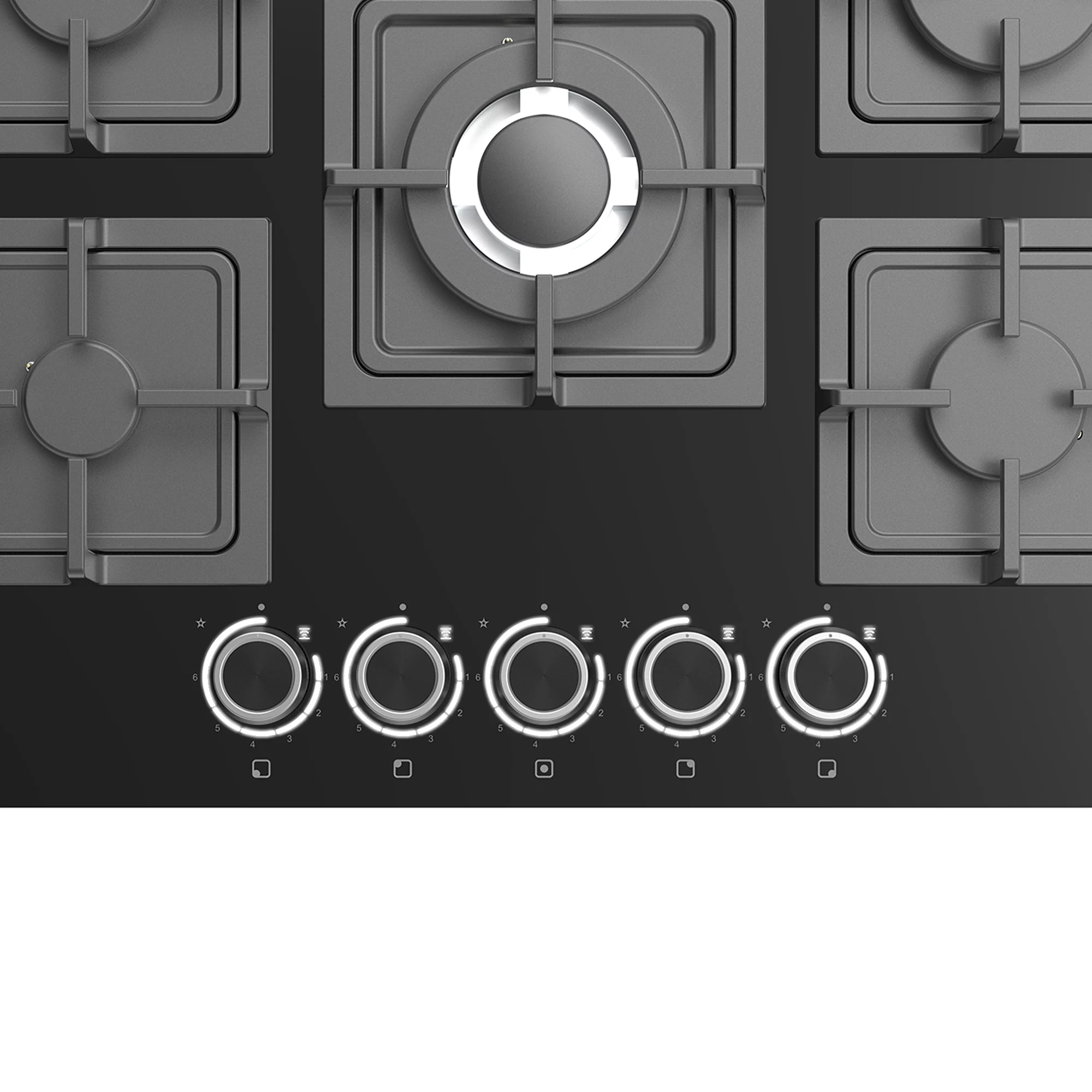 GoodHome Linksense GH78GASLK 70cm Gas Hob - Black 9 GoodHome Linksense GH78GASLK 70cm Gas Hob - Black - Image 7