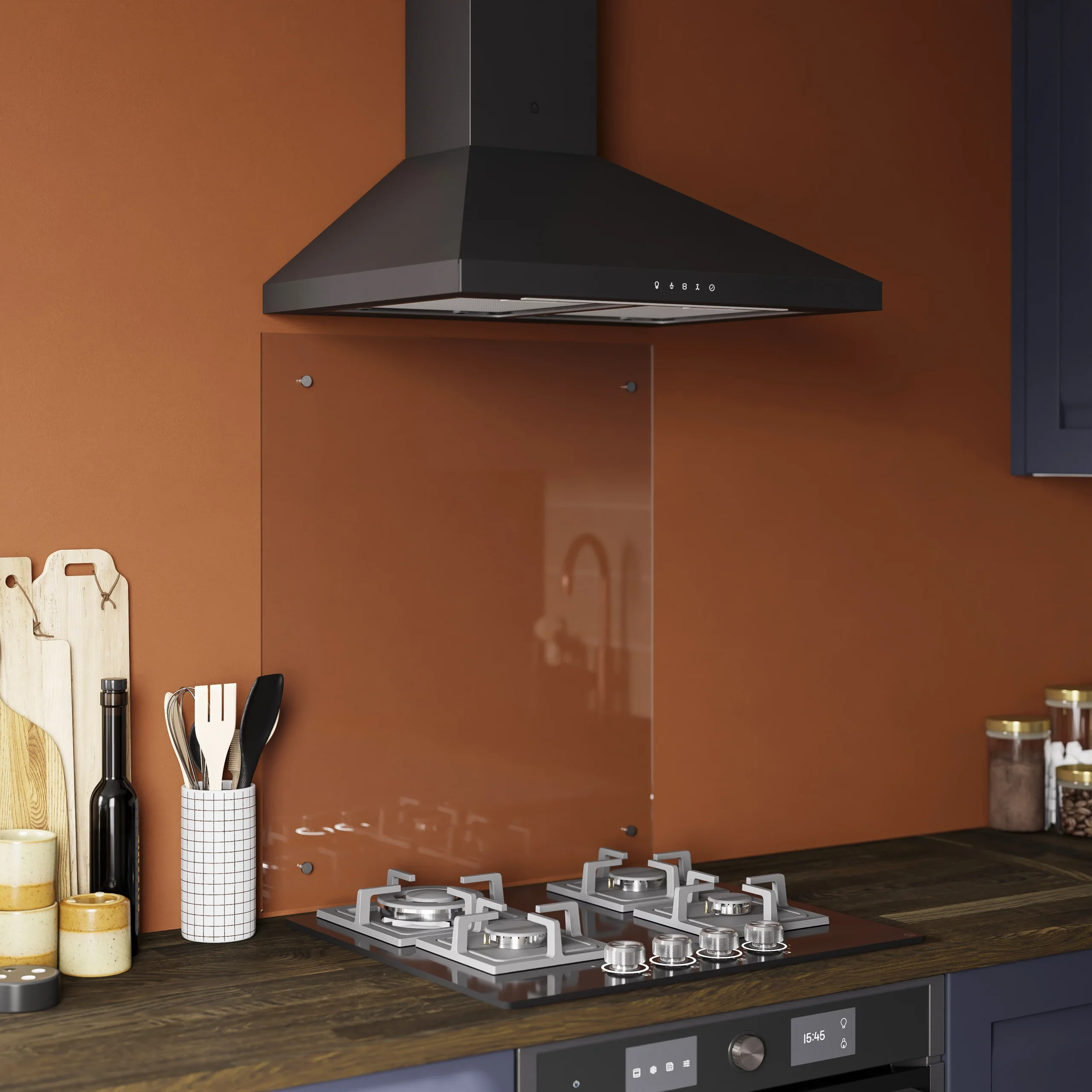 GoodHome LinkSense GHCH60LKBL Black Steel & Glass Chimney Cooker Hood (W)59.8cm - Black 15 GoodHome LinkSense GHCH60LKBL Black Steel & Glass Chimney Cooker Hood (W)59.8cm - Black - Image 13