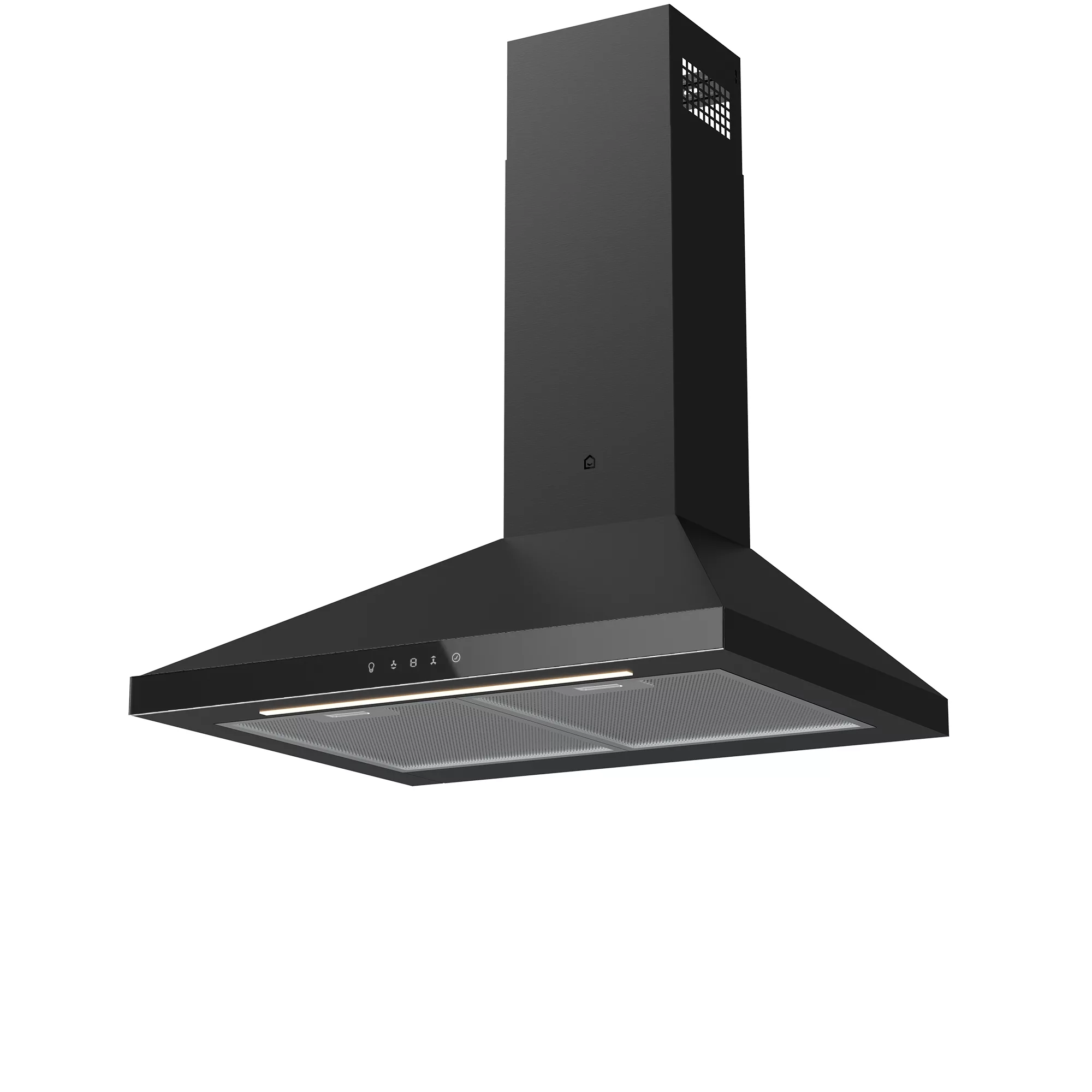 GoodHome LinkSense GHCH60LKBL Black Steel & Glass Chimney Cooker Hood (W)59.8cm - Black 3 GoodHome LinkSense GHCH60LKBL Black Steel & Glass Chimney Cooker Hood (W)59.8cm - Black