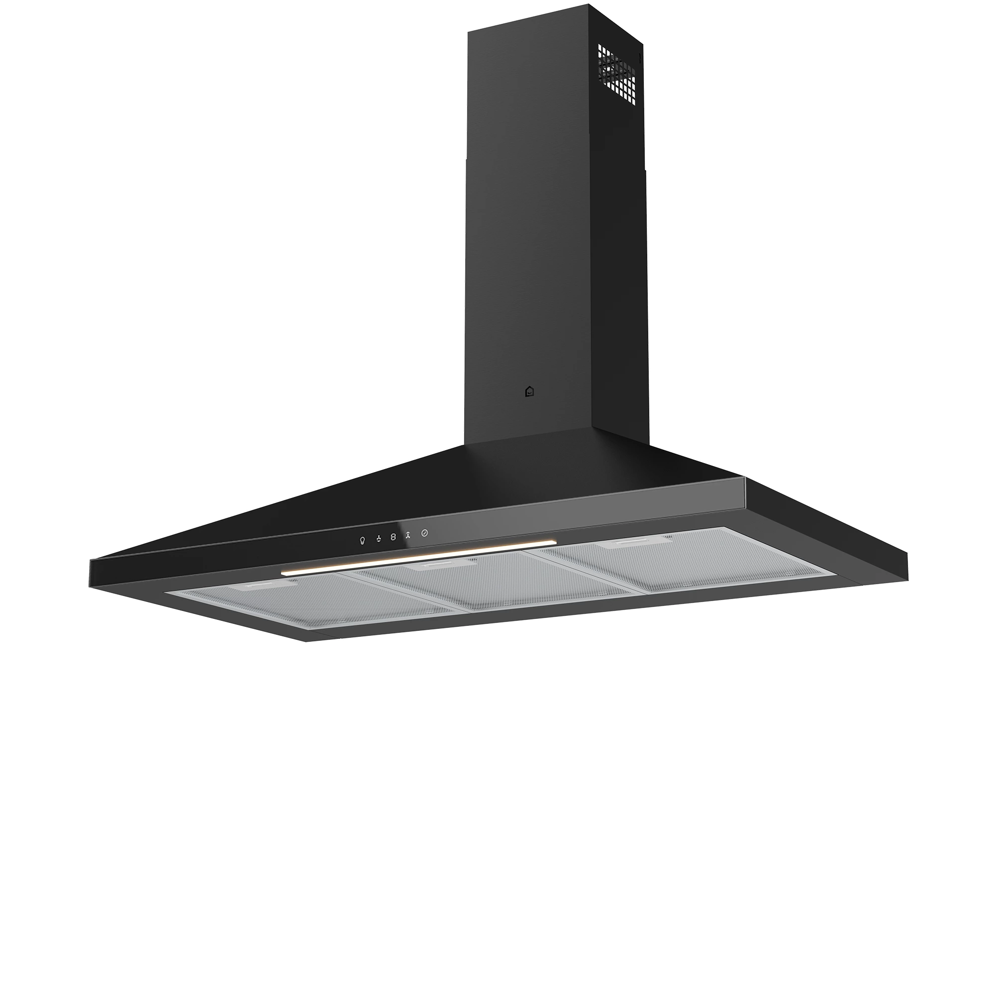 GoodHome LinkSense GHCH90LKBL Black Steel & Glass Chimney Cooker Hood (W)89.8cm - Black 3 GoodHome LinkSense GHCH90LKBL Black Steel & Glass Chimney Cooker Hood (W)89.8cm - Black
