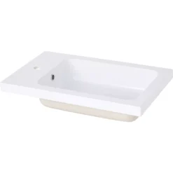 GoodHome Makonda White Oblong Counter-mounted Counter Top Basin (W)60.4cm