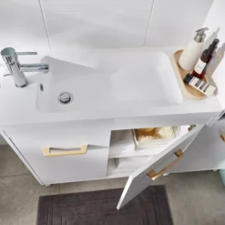 GoodHome Makonda White Oblong Counter-mounted Counter Top Basin (W)80.4cm 11 GoodHome Makonda White Oblong Counter-mounted Counter Top Basin (W)80.4cm -Trade point goodhome makonda white oblong counter mounted counter top basin w 80 4cm3663602527299 03bq