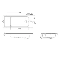 GoodHome Makonda White Oblong Counter-mounted Counter Top Basin (W)80.4cm 12 GoodHome Makonda White Oblong Counter-mounted Counter Top Basin (W)80.4cm -Trade point goodhome makonda white oblong counter mounted counter top basin w 80 4cm3663602527299 17bq