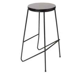 GoodHome Maloux Black Bar Stool