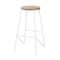 GoodHome Maloux Natural Oak Bar Stool