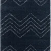 GoodHome Manzo Dark Blue Striped Rug 170cmx120cm
