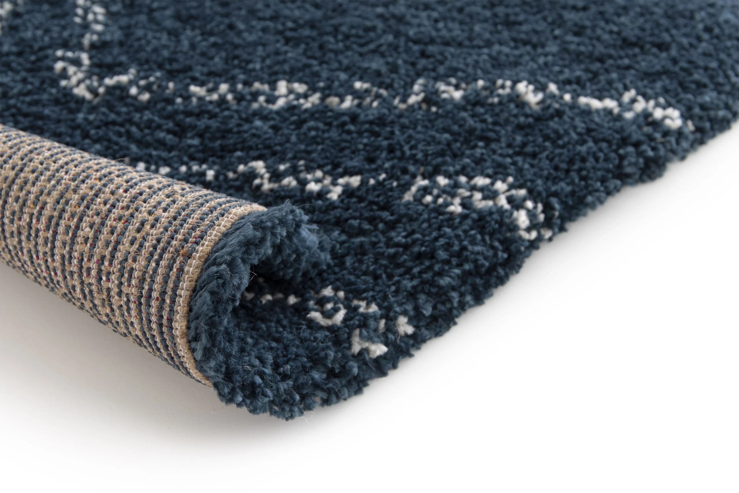 GoodHome Manzo Dark Blue Striped Rug 170cmx120cm 6 GoodHome Manzo Dark Blue Striped Rug 170cmx120cm - Image 4