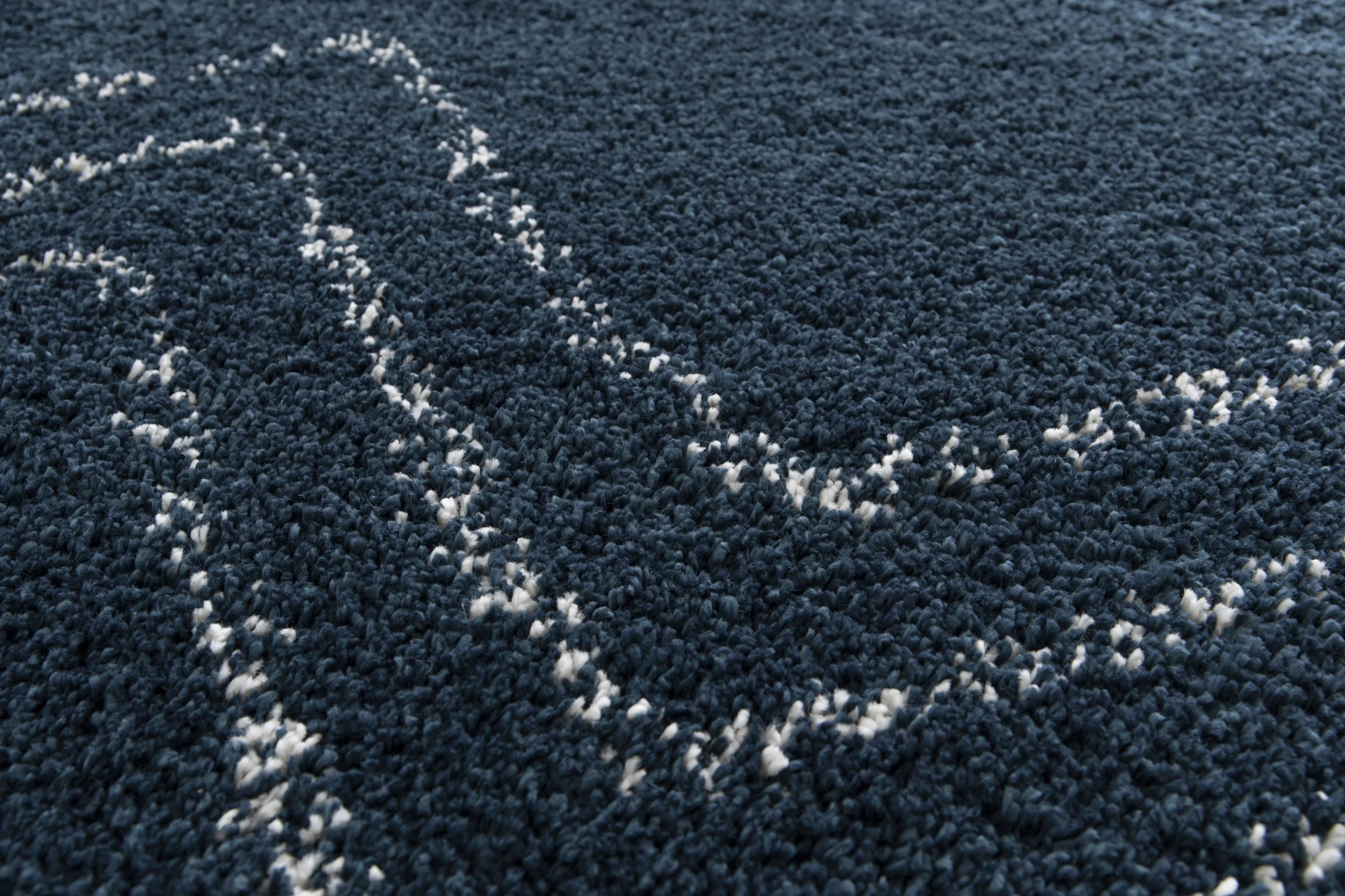 GoodHome Manzo Dark Blue Striped Rug 170cmx120cm 7 GoodHome Manzo Dark Blue Striped Rug 170cmx120cm - Image 5