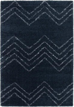 GoodHome Manzo Dark Blue Striped Rug 230cmx160cm