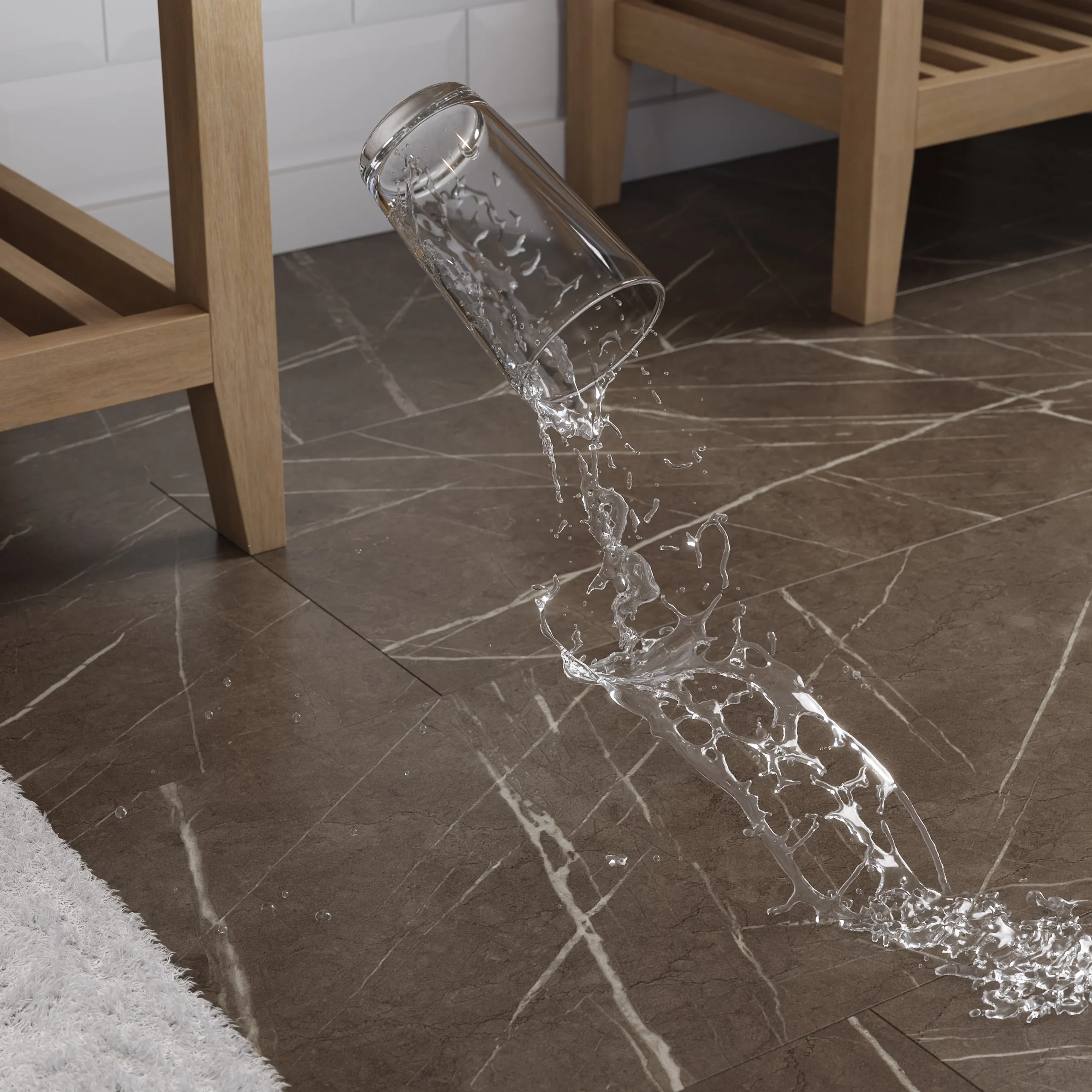 GoodHome Marble White Tile Effect Laminate Flooring, 2.535m² 9 GoodHome Marble White Tile Effect Laminate Flooring, 2.535m² - Image 7