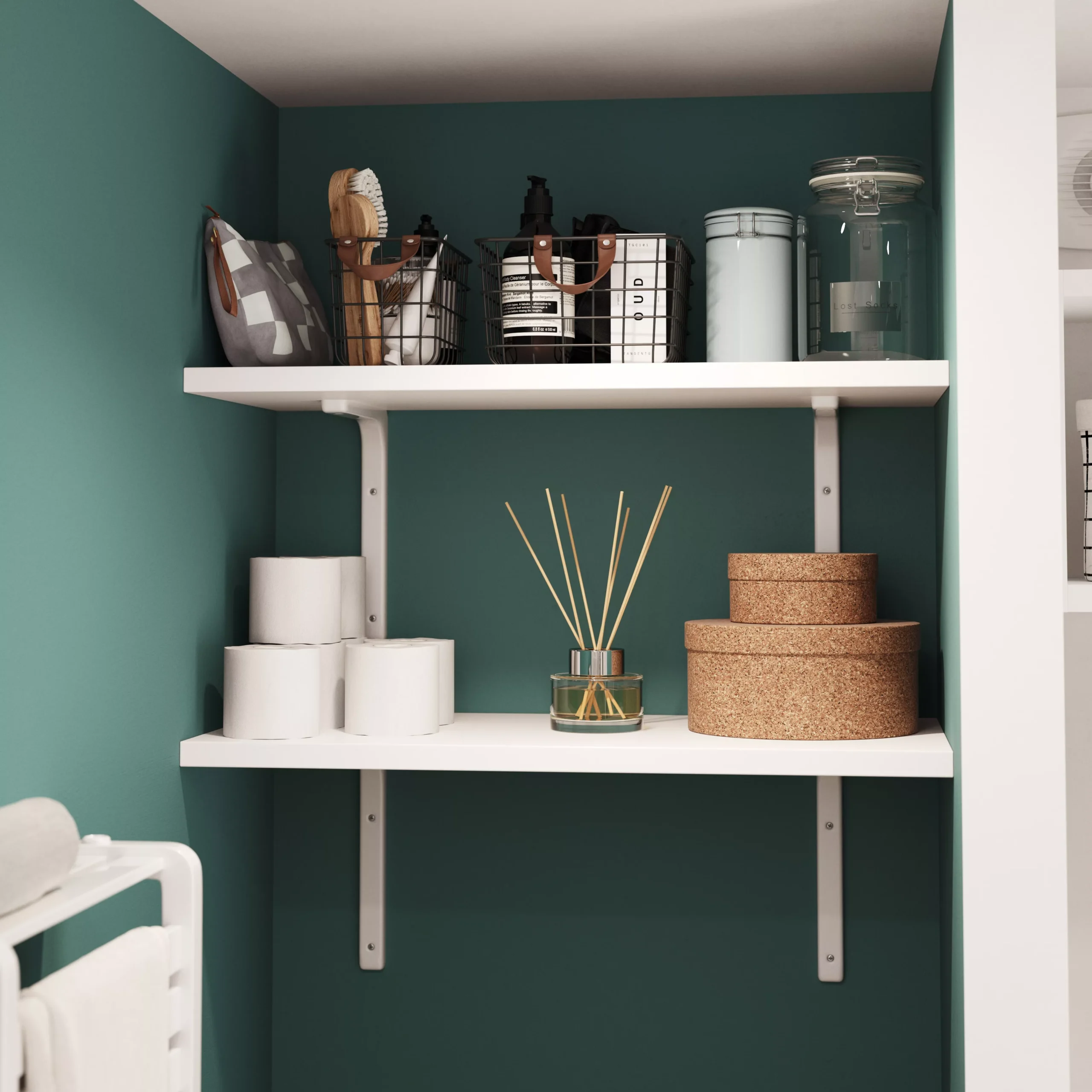 GoodHome Marloes Gloss White Chipboard Bathroom Worktop 2.8cm X 45.2cm X 100cm 6 GoodHome Marloes Gloss White Chipboard Bathroom Worktop 2.8cm X 45.2cm X 100cm - Image 4