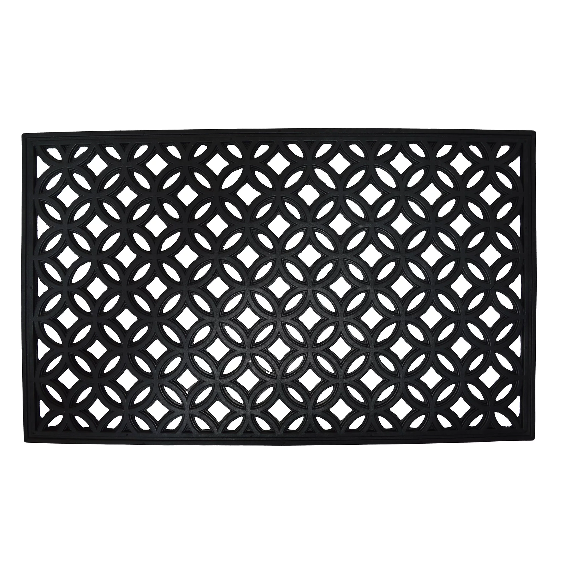 GoodHome Maurice Black Geometric Scraper Mat, 60cm X 90cm 3 GoodHome Maurice Black Geometric Scraper Mat, 60cm X 90cm