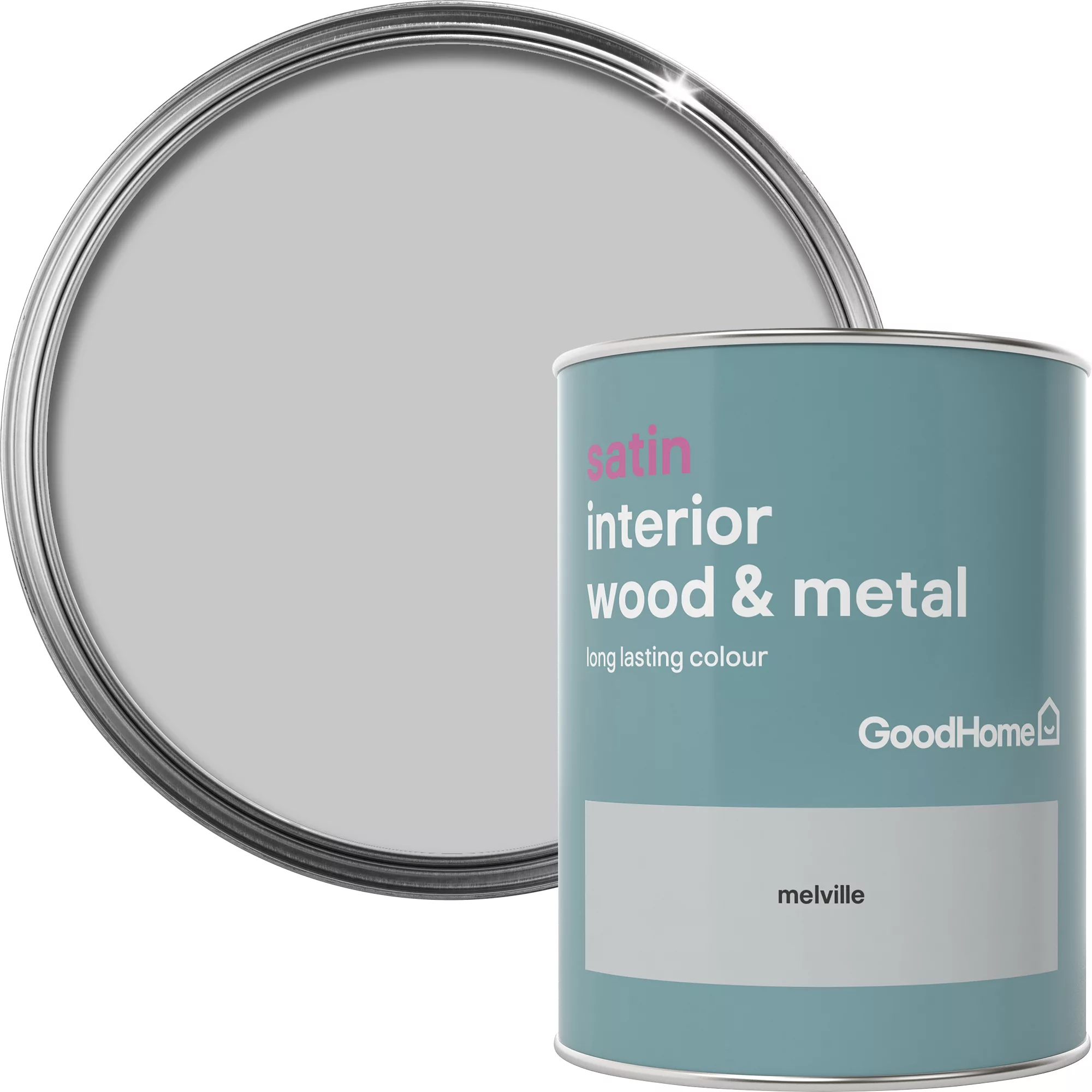 GoodHome Melville Satin Metal & Wood Paint, 750ml 3 GoodHome Melville Satin Metal & Wood Paint, 750ml