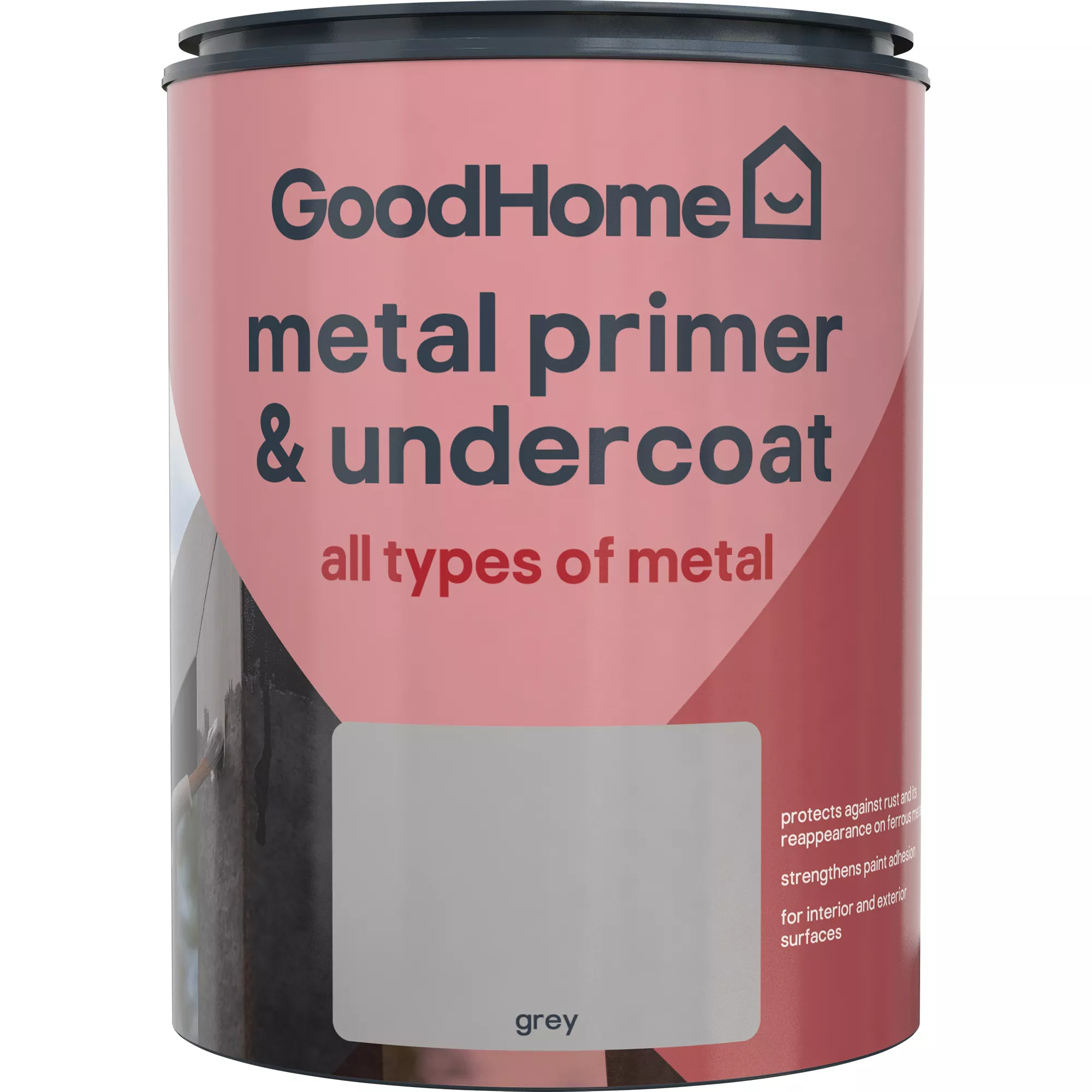 GoodHome Metal Grey Metal Primer & Undercoat, 750ml 3 GoodHome Metal Grey Metal Primer & Undercoat, 750ml