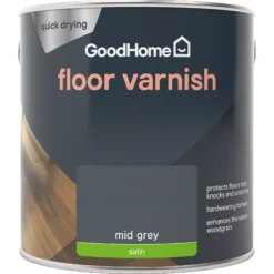 GoodHome Mid Grey Satin Floor Wood Varnish, 2.5L 9 GoodHome Mid Grey Satin Floor Wood Varnish, 2.5L -Trade point goodhome mid grey satin floor wood varnish 2 5l5059340487014 02c