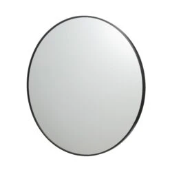 GoodHome Muhely Brushed Black Round Framed Mirror (H)80.9cm (W)80.9cm