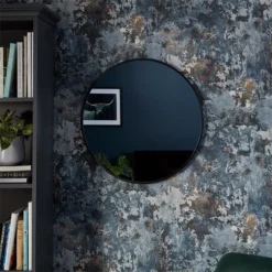 GoodHome Muhely Brushed Black Round Framed Mirror (H)80.9cm (W)80.9cm -Trade point goodhome muhely brushed black round framed mirror h 80 9cm w 80 9cm5059340474984 01i bq