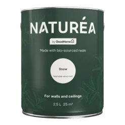 GoodHome Naturéa Snow Velvet Matt Emulsion Paint, 2.5L -Trade point goodhome naturea snow velvet matt emulsion paint 2 5l5059340274041 02c