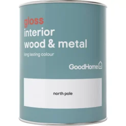 GoodHome North Pole Gloss Metal & Wood Paint, 750ml 5 GoodHome North Pole Gloss Metal & Wood Paint, 750ml -Trade point goodhome north pole gloss metal wood paint 750ml5036581061692 02c BQ