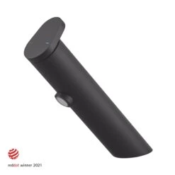 GoodHome Nyasa Medium Matt Black Round Deck-mounted Manual Basin Mono Mixer Tap