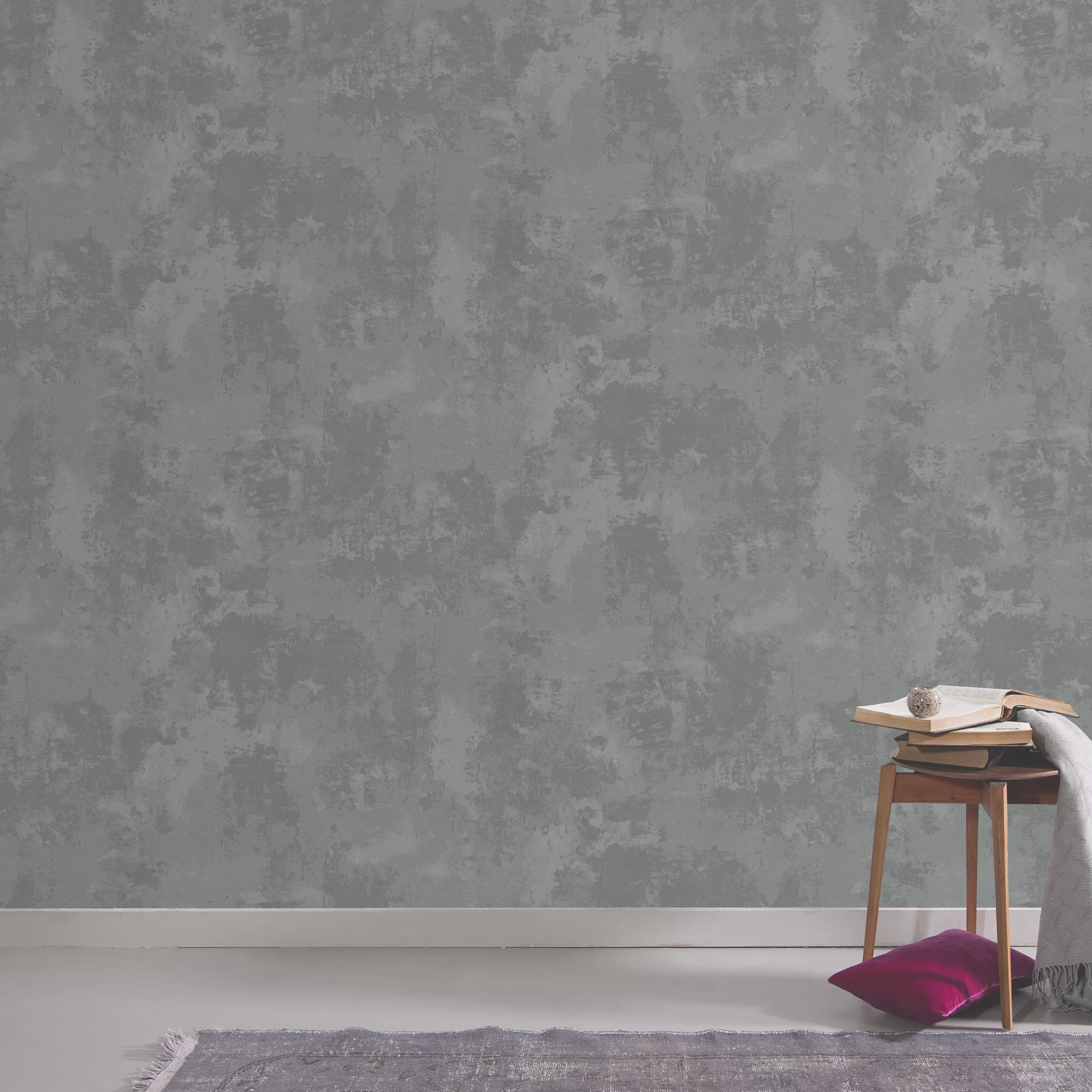 GoodHome Omey Dark Grey Distressed Effect Textured Wallpaper 6 GoodHome Omey Dark Grey Distressed Effect Textured Wallpaper - Image 4