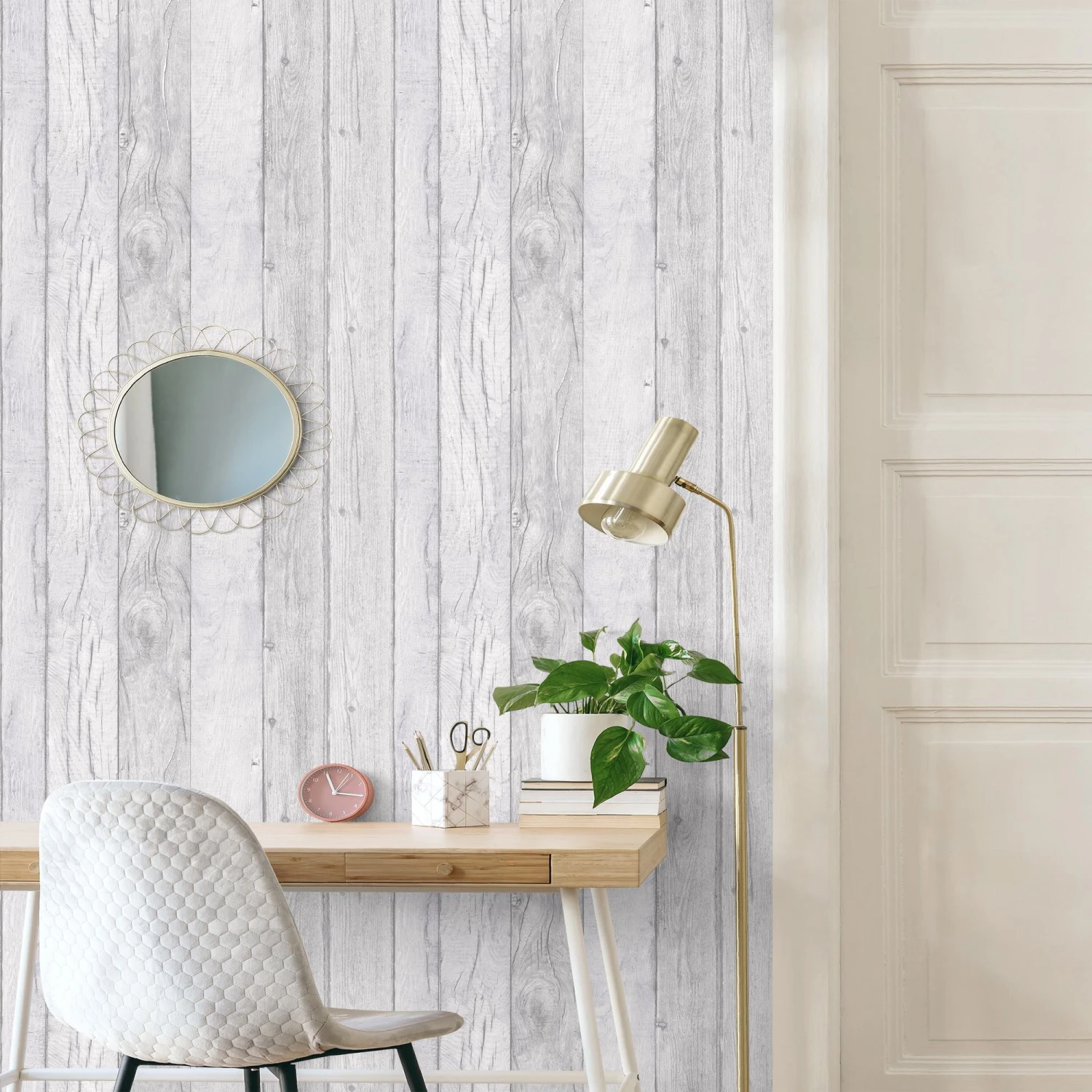 GoodHome Ordsall Grey Wood Effect Smooth Wallpaper 5 GoodHome Ordsall Grey Wood Effect Smooth Wallpaper - Image 3