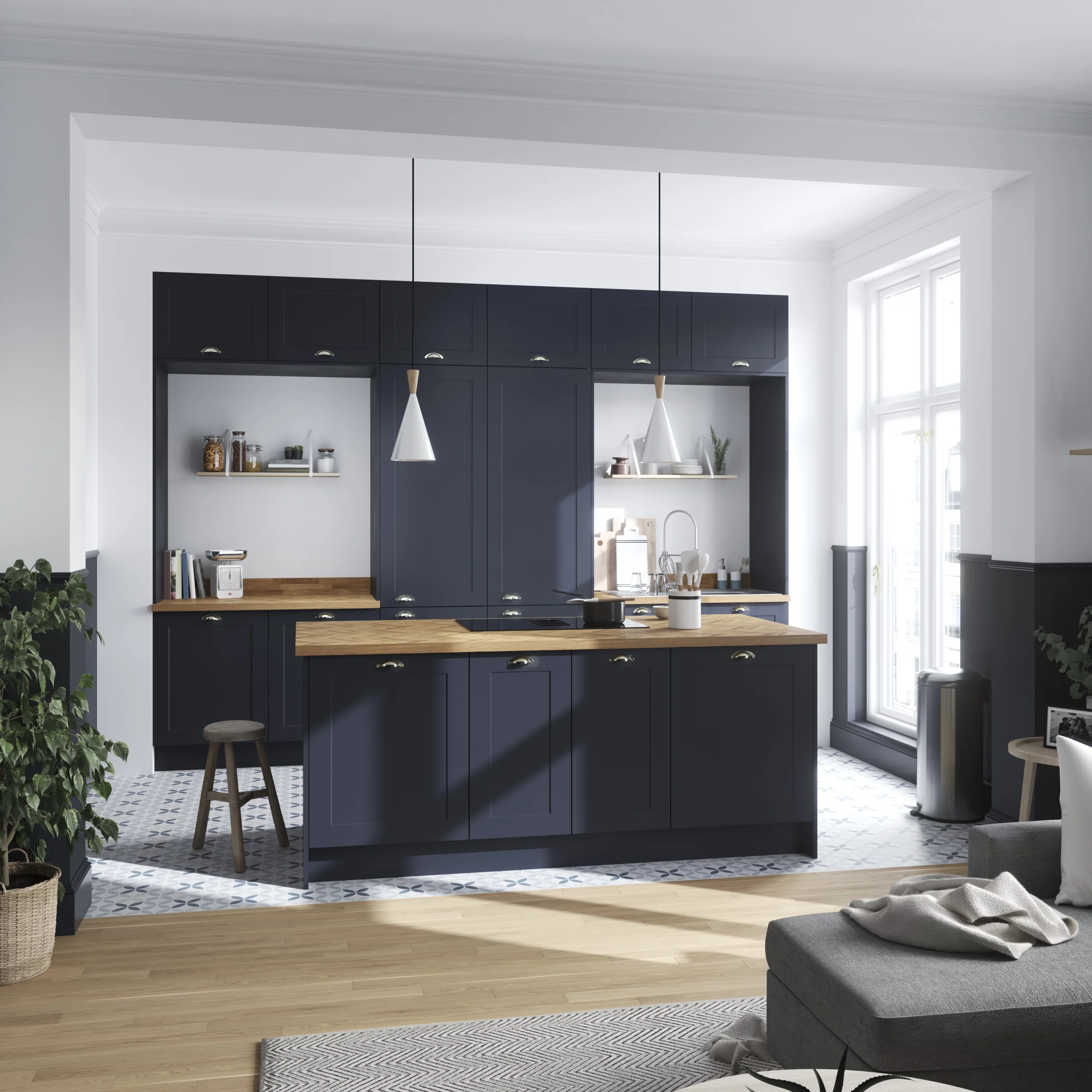 GoodHome Orin Chevron Solid Oak Upstand (L)3000mm 8 GoodHome Orin Chevron Solid Oak Upstand (L)3000mm - Image 6