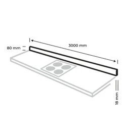 GoodHome Orin Onyx Solid Oak Upstand (L)3000mm -Trade point goodhome orin onyx solid oak upstand l 3000mm5059340794914 01t