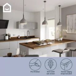 GoodHome Orin Onyx Solid Oak Upstand (L)3000mm -Trade point goodhome orin onyx solid oak upstand l 3000mm5059340795157 71i