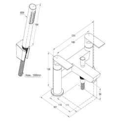 GoodHome Osani Bath Shower Mixer Tap -Trade point goodhome osani bath shower mixer tap3663602665311 01t