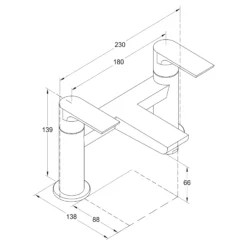 GoodHome Osani Manual Bath Filler Tap 9 GoodHome Osani Manual Bath Filler Tap -Trade point goodhome osani manual bath filler tap3663602665304 01t