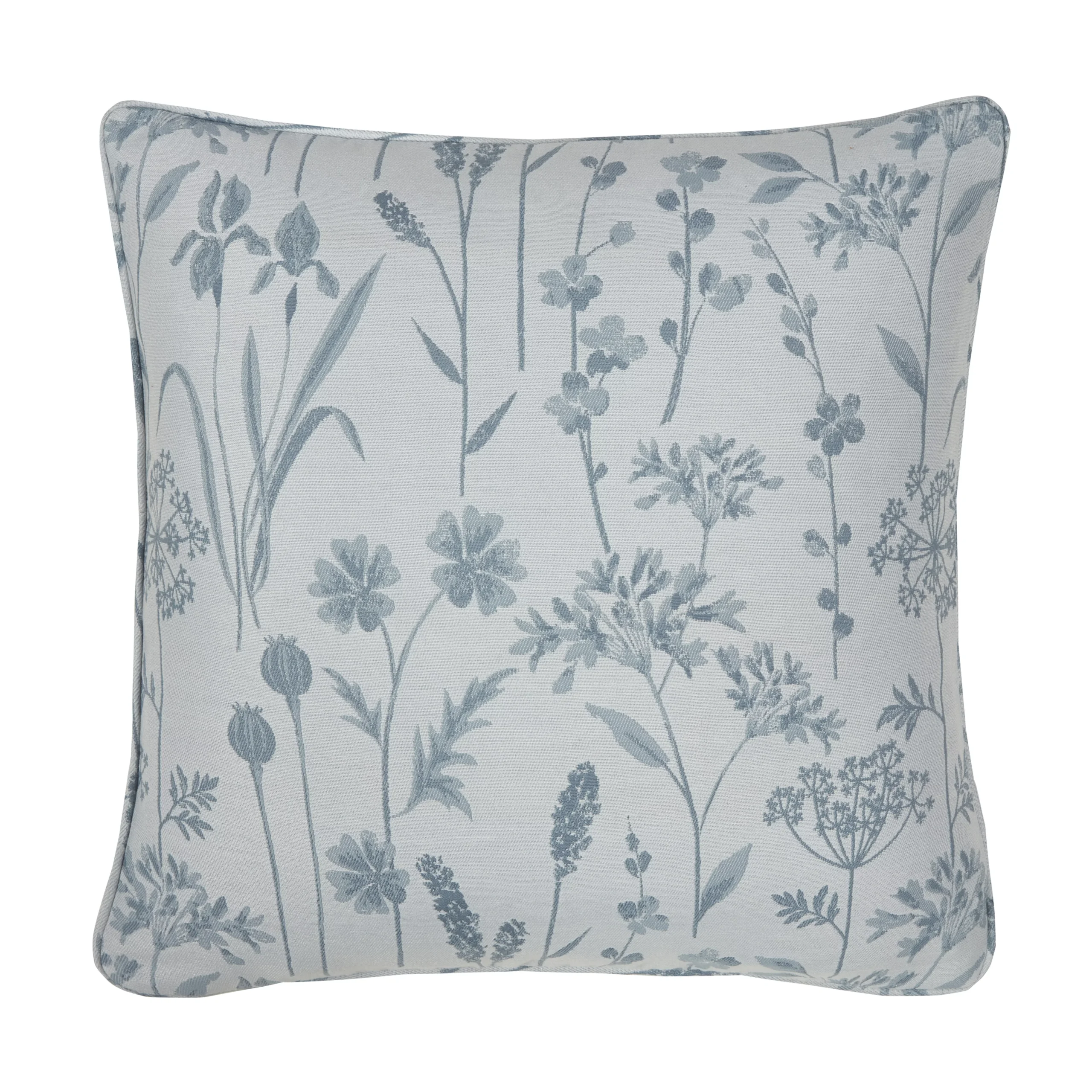 GoodHome Otema Light Blue Floral Indoor Cushion (L)50cm X (W)43cm 3 GoodHome Otema Light Blue Floral Indoor Cushion (L)50cm X (W)43cm