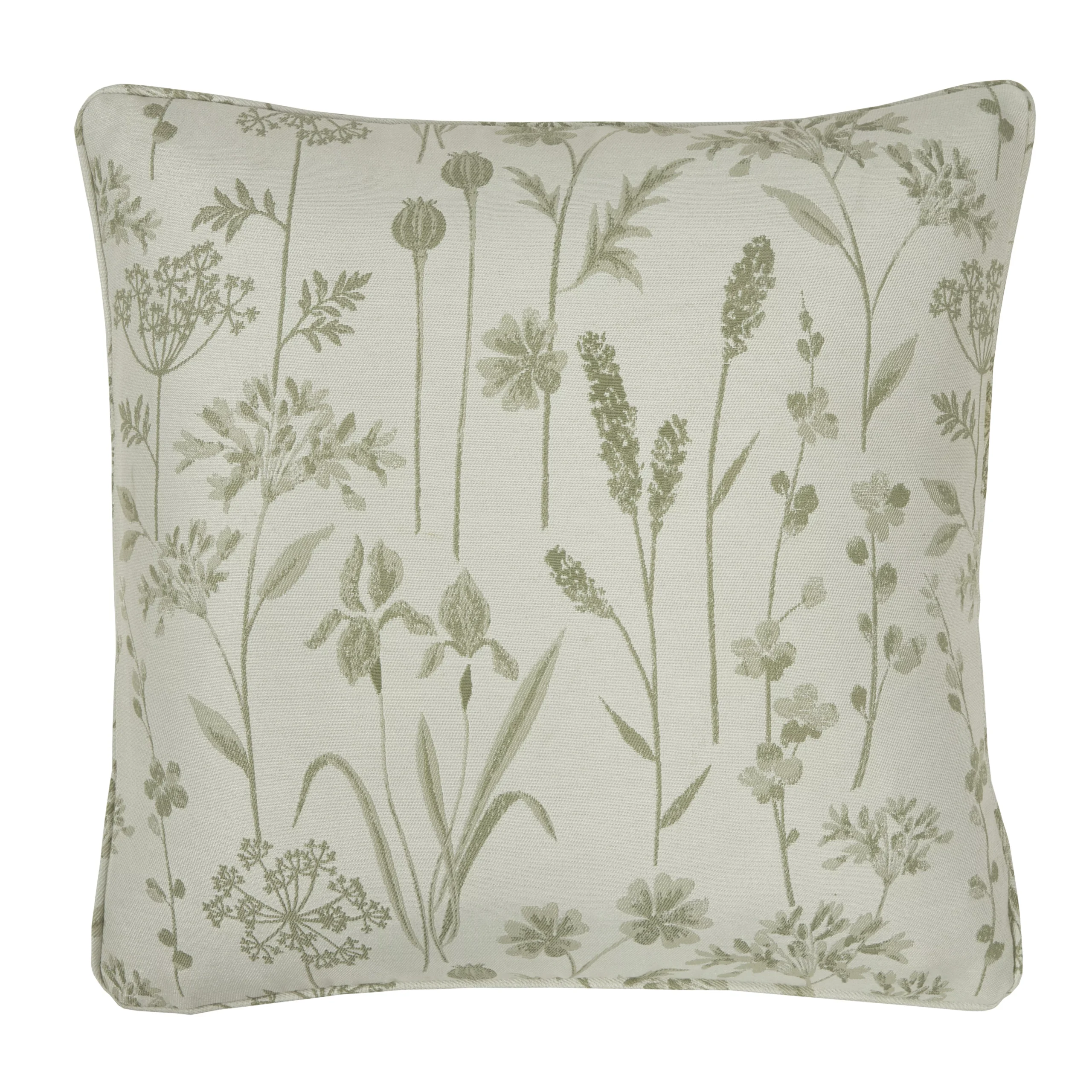 GoodHome Otema Light Green Floral Indoor Cushion (L)50cm X (W)43cm 3 GoodHome Otema Light Green Floral Indoor Cushion (L)50cm X (W)43cm