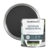 GoodHome Outdoor Black Satinwood Multi-surface Paint, 2.5L -Trade point goodhome outdoor black satinwood multi surface paint 2 5l5059340296944 21c