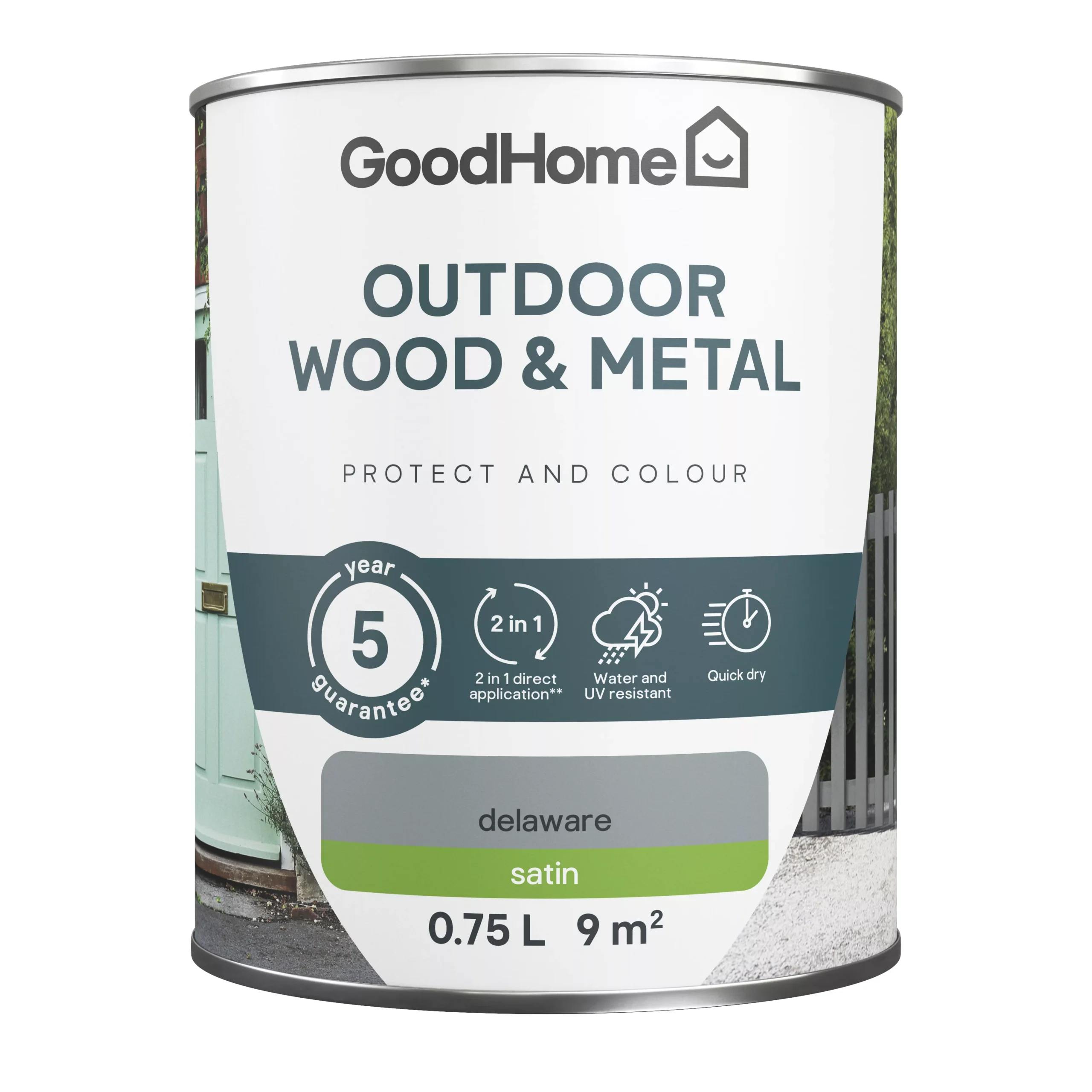 GoodHome Outdoor Delaware Satinwood Multi-surface Paint, 750ml 4 GoodHome Outdoor Delaware Satinwood Multi-surface Paint, 750ml - Image 2