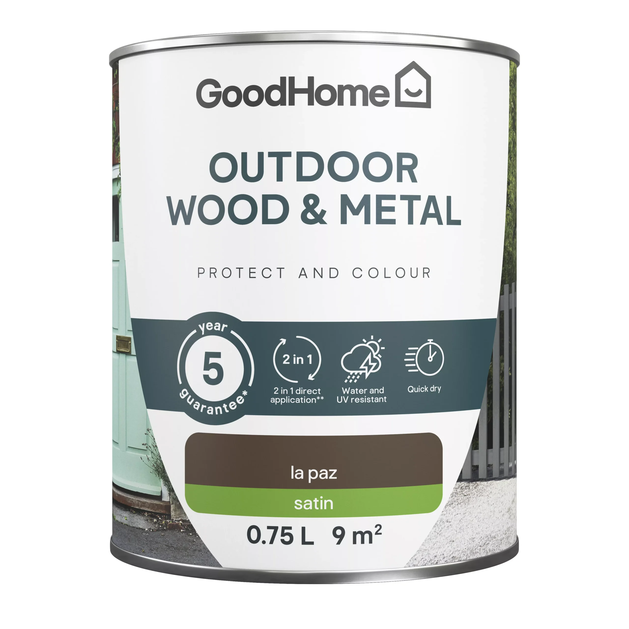 GoodHome Outdoor La Paz Satinwood Multi-surface Paint, 750ml 4 GoodHome Outdoor La Paz Satinwood Multi-surface Paint, 750ml - Image 2
