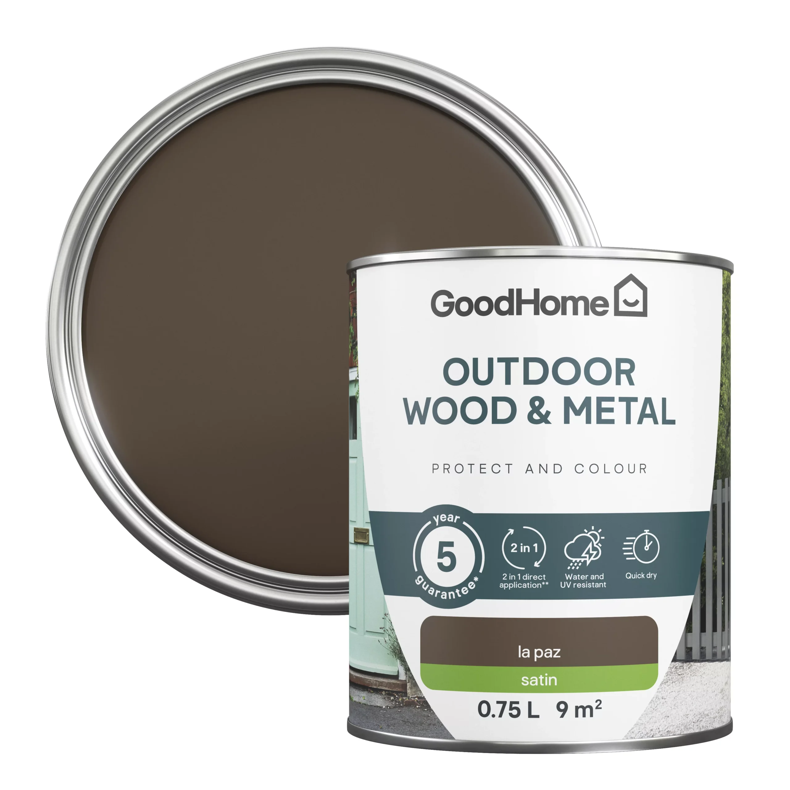 GoodHome Outdoor La Paz Satinwood Multi-surface Paint, 750ml 3 GoodHome Outdoor La Paz Satinwood Multi-surface Paint, 750ml