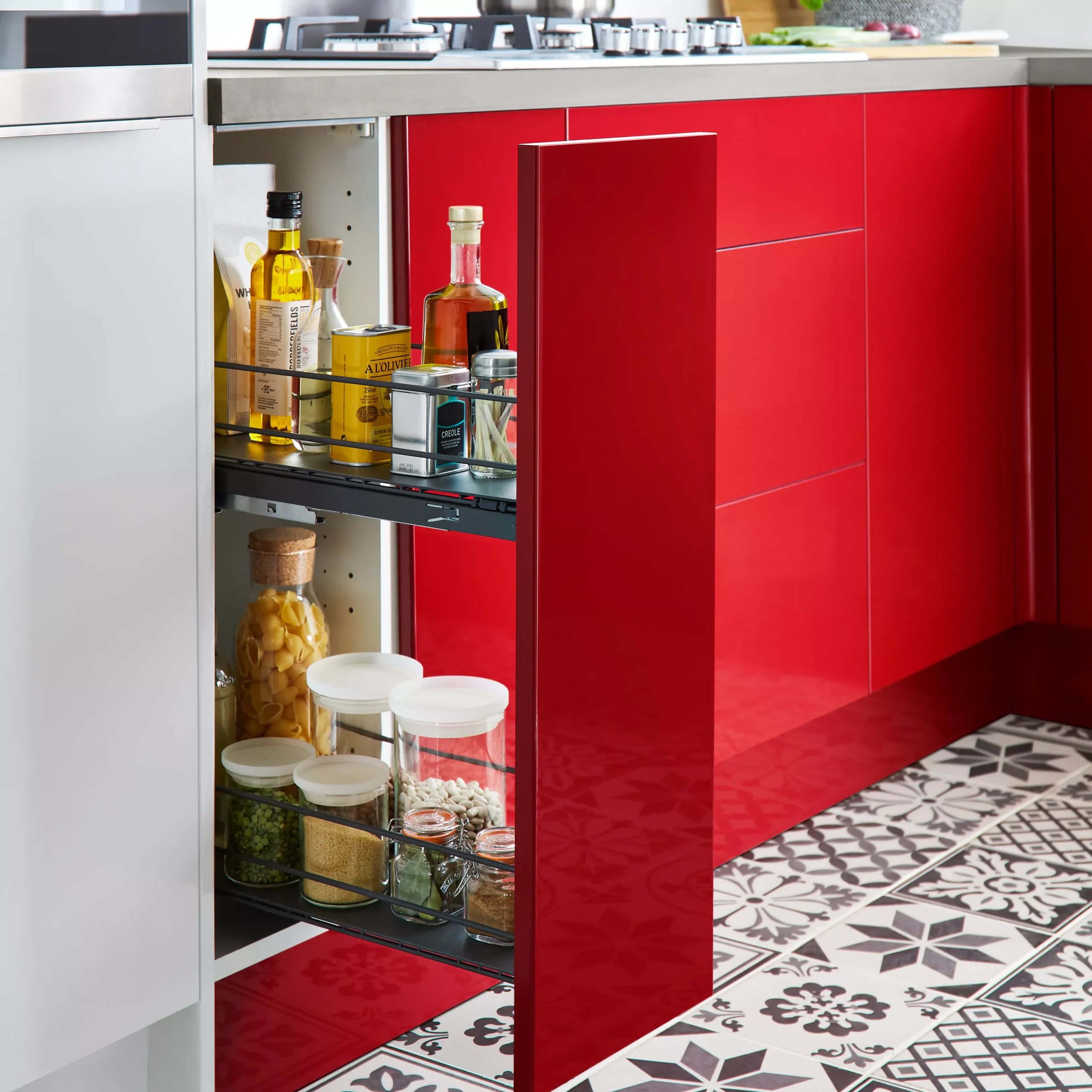 GoodHome Pebre Anthracite Soft Close Runners Pull Out Storage, (H)484mm (W)264mm 9 GoodHome Pebre Anthracite Soft Close Runners Pull Out Storage, (H)484mm (W)264mm - Image 7