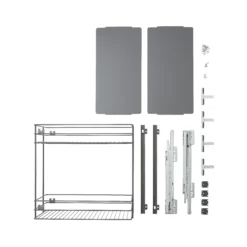 GoodHome Pebre Anthracite Soft Close Runners Pull Out Storage, (H)484mm (W)264mm 12 GoodHome Pebre Anthracite Soft Close Runners Pull Out Storage, (H)484mm (W)264mm -Trade point goodhome pebre anthracite soft close runners pull out storage h 484mm w 264mm3663602480150 07c bq